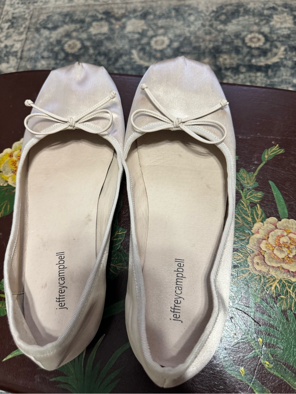 Jeffrey Campbell Women’s Champagne Satin Ballet Flats